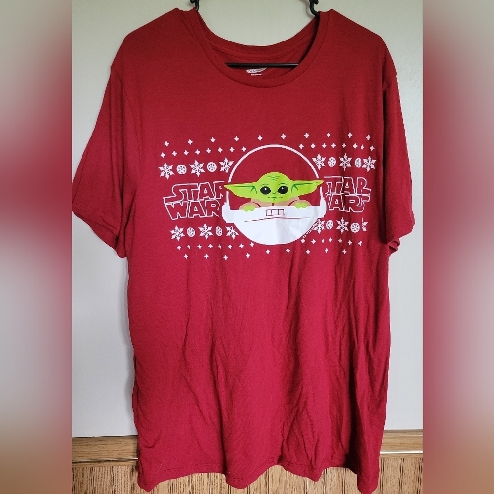 Old Navy Baby Yoda Grogu Star Wars Mandalorian Xmas T-Shirt Men's XXL Tee